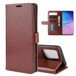 For Galaxy S20 Ultra R64 Texture Single Horizontal Flip Protective Case with Holder & Card Slots & Wallet& Photo Frame(Brown)
