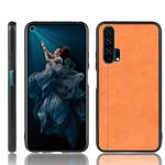 For Huawei Honor 20 Pro Shockproof Sewing Cow Pattern Skin PC + PU + TPU Case(Orange)