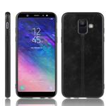 For Galaxy A6 Shockproof Sewing Cow Pattern Skin PC + PU + TPU Case(Black)