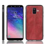 For Galaxy A6 Shockproof Sewing Cow Pattern Skin PC + PU + TPU Case(Red)