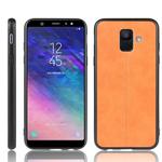 For Galaxy A6 Shockproof Sewing Cow Pattern Skin PC + PU + TPU Case(Orange)