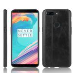 For OnePlus 5T Shockproof Sewing Cow Pattern Skin PC + PU + TPU Case(Black)
