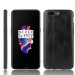 For OnePlus 5 Shockproof Sewing Cow Pattern Skin PC + PU + TPU Case(Black)