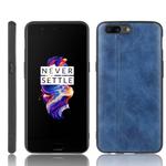 For OnePlus 5 Shockproof Sewing Cow Pattern Skin PC + PU + TPU Case(Blue)