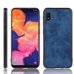 For Galaxy A10e Shockproof Sewing Cow Pattern Skin PC + PU + TPU Case(Blue)