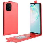 For Galaxy A91 / M80s / S10 Lite R64 Texture Single Vertical Flip Leather Protective Case with Card Slots & Photo Frame(Red)