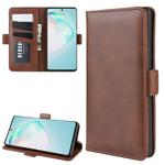 For Galaxy A91 / M80s / S10 Lite Dual-side Magnetic Buckle Horizontal Flip Leather Case with Holder & Card Slots & Wallet(Brown)