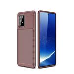 For Galaxy A91 / M80s Carbon Fiber Texture Shockproof TPU Case(Brown)