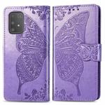For Galaxy S10 Lite / A91 / M80s Butterfly Love Flowers Embossing Horizontal Flip Leather Case with Holder & Card Slots & Wallet & Lanyard(Light Purple)