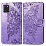 For Galaxy Note10 Lite / A81 / M60s Butterfly Love Flowers Embossing Horizontal Flip Leather Case with Holder & Card Slots & Wallet & Lanyard(Light Purple)