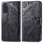 For Galaxy S20 Butterfly Love Flowers Embossing Horizontal Flip Leather Case with Holder & Card Slots & Wallet & Lanyard(Black)