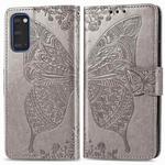 For Galaxy S20 Butterfly Love Flowers Embossing Horizontal Flip Leather Case with Holder & Card Slots & Wallet & Lanyard(Gray)