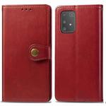 For Galaxy S10 Lite / A91 / M80s Retro Solid Color Leather Buckle Mobile Phone Protection Leather Case with Photo Frame & Card Slot & Wallet & Bracket Function(Red)