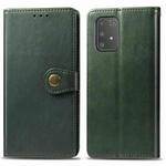 For Galaxy S10 Lite / A91 / M80s Retro Solid Color Leather Buckle Mobile Phone Protection Leather Case with Photo Frame & Card Slot & Wallet & Bracket Function(Green)