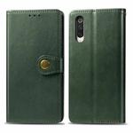 For Xiaomi Mi 9 Pro / 5G Retro Solid Color Leather Buckle Mobile Phone Protection Leather Case with Photo Frame & Card Slot & Wallet & Bracket Function(Green)