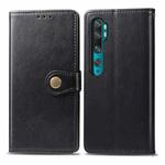 For Xiaomi Mi Note10 Pro Retro Solid Color Leather Buckle Mobile Phone Protection Leather Case with Photo Frame & Card Slot & Wallet & Bracket Function(Black)