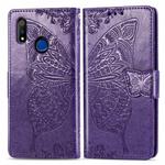 For OPPO Realme 3 Butterfly Love Flower Embossed Horizontal Flip Leather Case with Bracket / Card Slot / Wallet / Lanyard(Dark Purple)