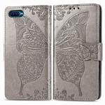 For OPPO K1 Butterfly Love Flower Embossed Horizontal Flip Leather Case with Bracket / Card Slot / Wallet / Lanyard(Gray)