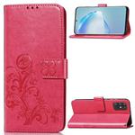 For Galaxy S20+ Lucky Clover Pressed Flowers Pattern Leather Case with Holder & Card Slots & Wallet & Hand Strap(Rose)