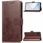 For Galaxy Note10 Lite/A81/M60s Lucky Clover Pressed Flowers Pattern Leather Case with Holder & Card Slots & Wallet & Hand Strap(Brown)