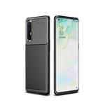 For OPPO Reno 3 Pro Carbon Fiber Texture Shockproof TPU Case(Black)