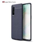 For OPPO Reno 3 Pro Litchi Texture TPU Shockproof Case(Navy Blue)