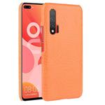 For Huawei Nova 6 5G Shockproof Crocodile Texture PC + PU Case(Orange)