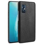 For Vivo V17 India Shockproof Crocodile Texture PC + PU Case(Black)