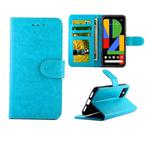 For Google Pixel4 Crazy Horse Texture Leather Horizontal Flip Protective Case with Holder & Card Slots & Wallet & Photo Frame(Baby Blue)