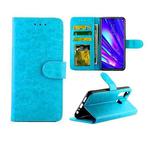 For OPPO Realme5 Pro Crazy Horse Texture Leather Horizontal Flip Protective Case with Holder & Card Slots & Wallet & Photo Frame(Baby Blue)
