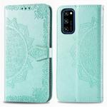 For Huawei Honor V30 Pro / V30 Halfway Mandala Embossing Pattern Horizontal Flip Leather Case with Holder & Card Slots & Wallet & Photo Frame & Lanyard(Green)