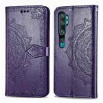 For Xiaomi Mi Note 10 Pro Halfway Mandala Embossing Pattern Horizontal Flip Leather Case with Holder & Card Slots & Wallet & Photo Frame & Lanyard(Purple)