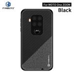For Motorola One Zoom / One Pro PINWUYO Rong Series  Shockproof PC + TPU+ Chemical Fiber Cloth Protective Cover(Black)