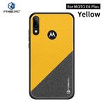 For  Motorola Moto E6 Plus PINWUYO Rong Series  Shockproof PC + TPU+ Chemical Fiber Cloth Protective Cover(Yellow)