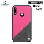 For  Motorola Moto E6 Plus PINWUYO Rong Series  Shockproof PC + TPU+ Chemical Fiber Cloth Protective Cover(Red)