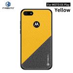 For  Motorola Moto E6 Play PINWUYO Rong Series  Shockproof PC + TPU+ Chemical Fiber Cloth Protective Cover(Yellow)