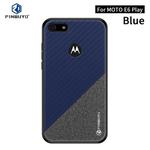 For  Motorola Moto E6 Play PINWUYO Rong Series  Shockproof PC + TPU+ Chemical Fiber Cloth Protective Cover(Blue)