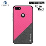 For  Motorola Moto E6 Play PINWUYO Rong Series  Shockproof PC + TPU+ Chemical Fiber Cloth Protective Cover(Red)