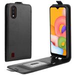 For Galaxy A01 R64 Texture Single Vertical Flip Leather Protective Case with Card Slots & Photo Frame(Black)