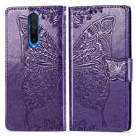 For Xiaomi Redmi K30 Butterfly Love Flower Embossed Horizontal Flip Leather Case with Bracket / Card Slot / Wallet / Lanyard(Dark Purple)