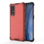 For OPPO Reno 3 Pro  Shockproof Honeycomb PC + TPU Case(Red)