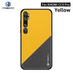 For Xiaomi CC9 Pro / Note10 PINWUYO Rong Series  Shockproof PC + TPU+ Chemical Fiber Cloth Protective Cover(Yellow)