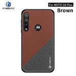 For MOTO G8 Plus PINWUYO Rong Series  Shockproof PC + TPU+ Chemical Fiber Cloth Protective Cover(Brown)