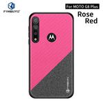 For MOTO G8 Plus PINWUYO Rong Series  Shockproof PC + TPU+ Chemical Fiber Cloth Protective Cover(Red)
