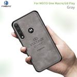 For MOTO G8 Play / One macro PINWUYO Zun Series PC + TPU + Skin Waterproof And Anti-fall All-inclusive Protective Shell(Gray)