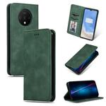 For OnePlus 7T Retro Skin Feel Business Magnetic Horizontal Flip Leather Case(Army Green)