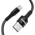 ENKAY ENK-CB102 Nylon Weaving USB to Type-C Data Transfer Charging Cable(Black)