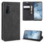 For OPPO Reno3 5G Retro-skin Business Magnetic Suction Leather Case with Holder & Card Slots & Wallet(Black)
