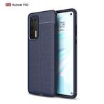 For Huawei P40 Litchi Texture TPU Shockproof Case(Navy Blue)
