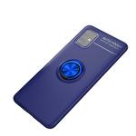 For Galaxy A51 Metal Ring Holder 360 Degree Rotating TPU Case(Blue+Blue)